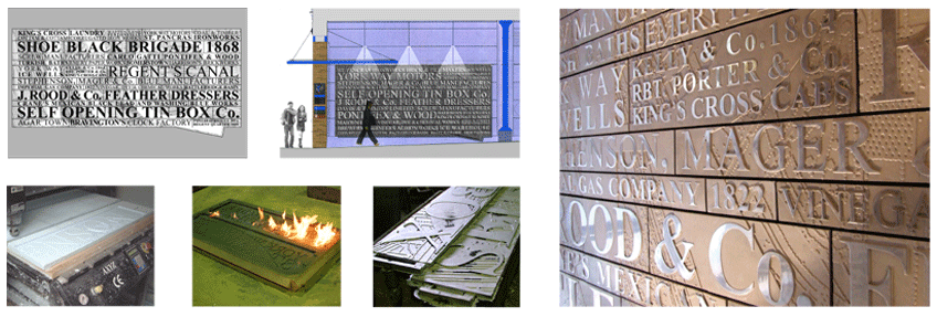 Text Wall, Regent's Quarter, King's Cross  - montage